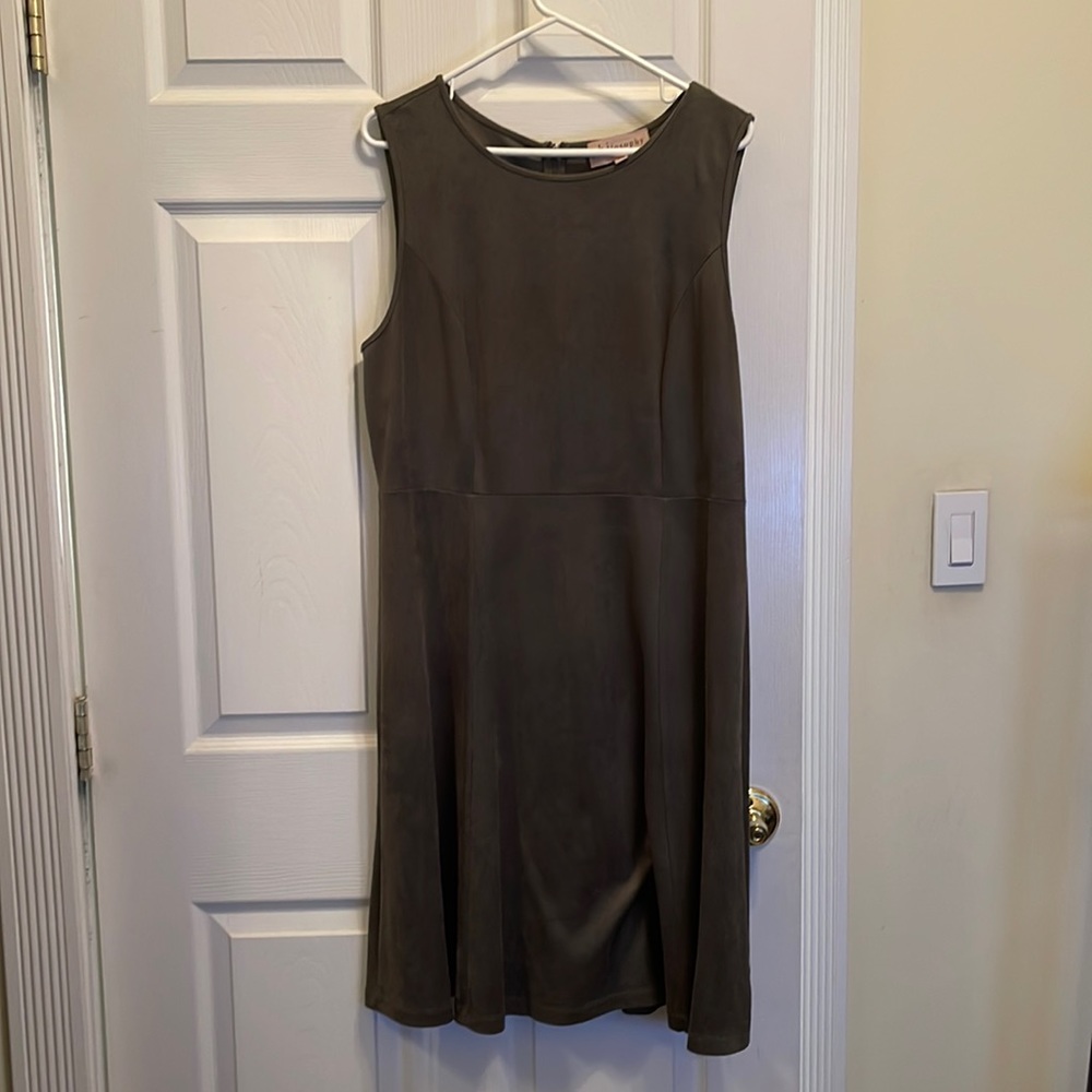 Philosophy dull green microsuede dress